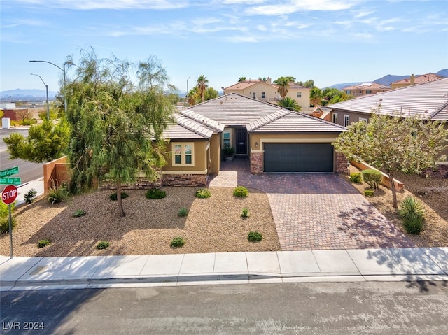 view of front of house with a garage