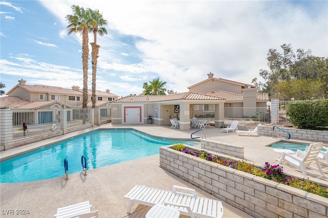 view of pool with a patio area