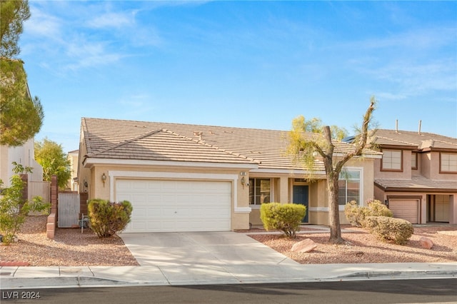 view of front of house with a garage