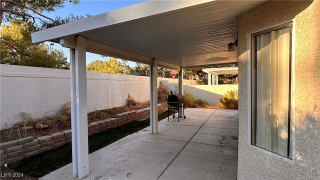 view of patio with grilling area