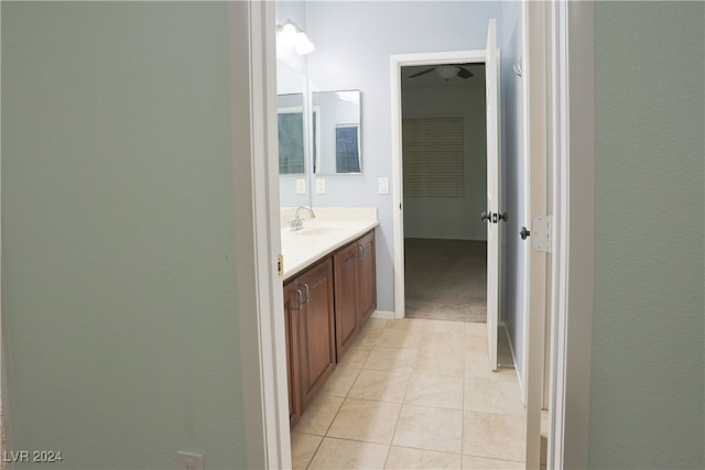 bathroom featuring vanity and tile patterned floors