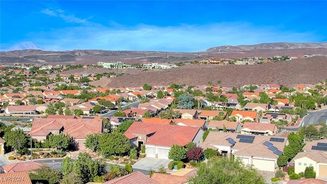 drone / aerial view with a mountain view