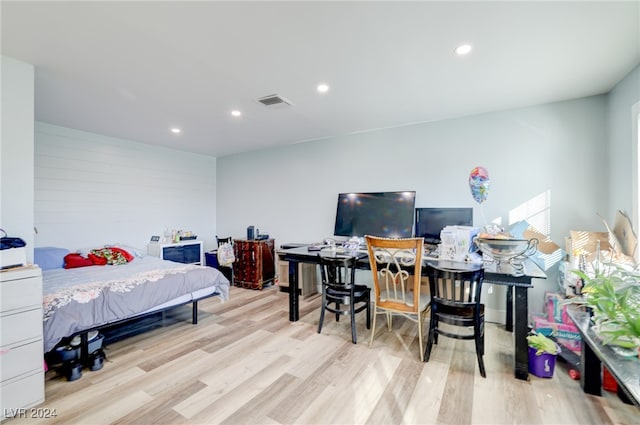 bedroom featuring light hardwood / wood-style floors