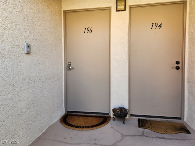 view of doorway to property