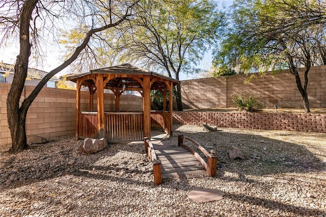 view of yard with a gazebo