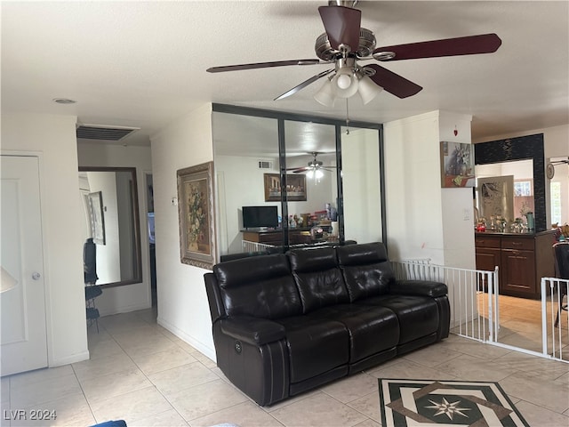 view of tiled living room