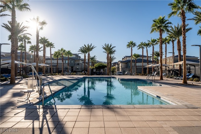 view of pool featuring a patio area