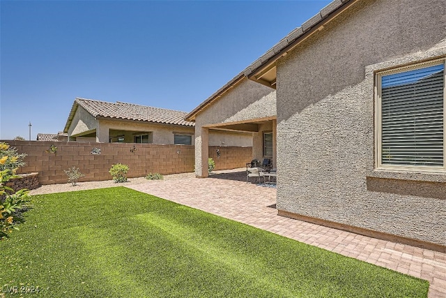 view of yard with a patio area