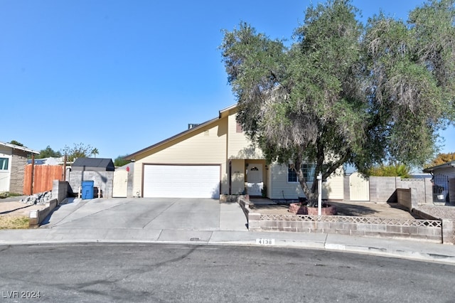 view of front of property featuring a garage