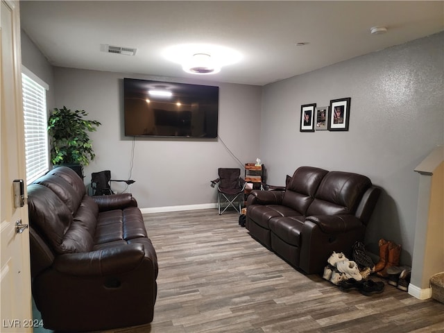 living room featuring hardwood / wood-style flooring