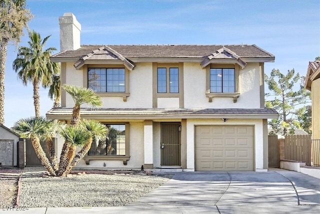 view of front of house with a garage