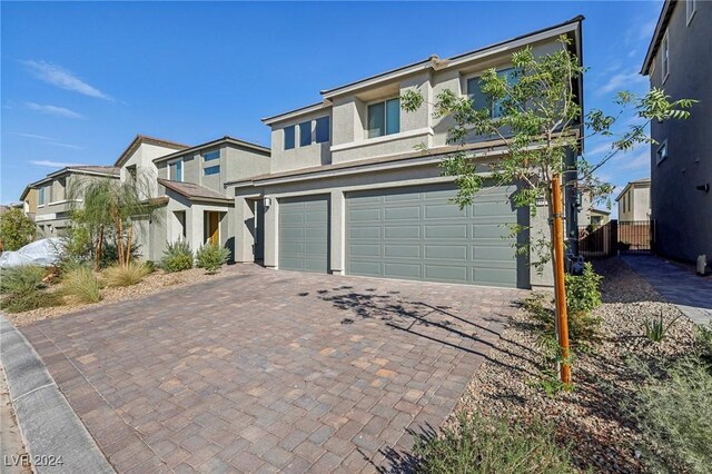 view of property featuring a garage