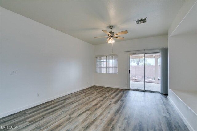 6214 Osaka Pearl St, North Las Vegas, NV 89031 - unfurnished room with wood finished floors and a ceiling fan