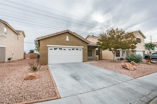 view of front of house with a garage