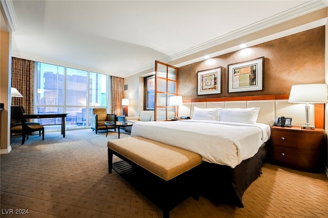 bedroom featuring ornamental molding