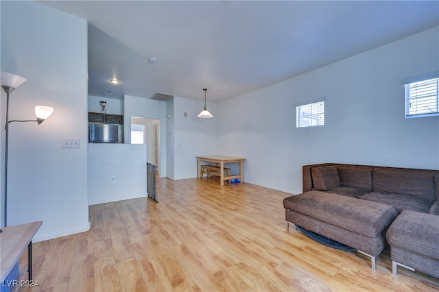 living room featuring light hardwood / wood-style flooring