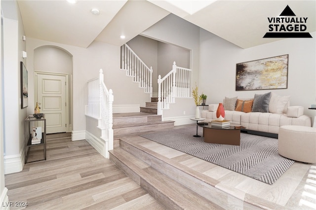 living room featuring light hardwood / wood-style floors