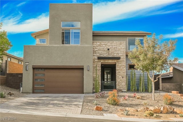 view of front of house with a garage