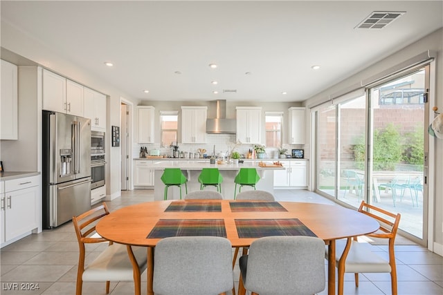 view of tiled dining area