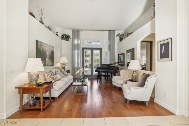 living room featuring light hardwood / wood-style floors