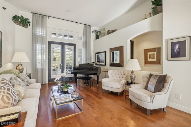 living room featuring wood-type flooring