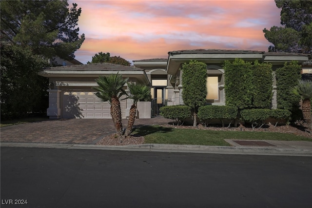 view of front facade with a garage