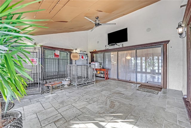 view of patio / terrace featuring ceiling fan