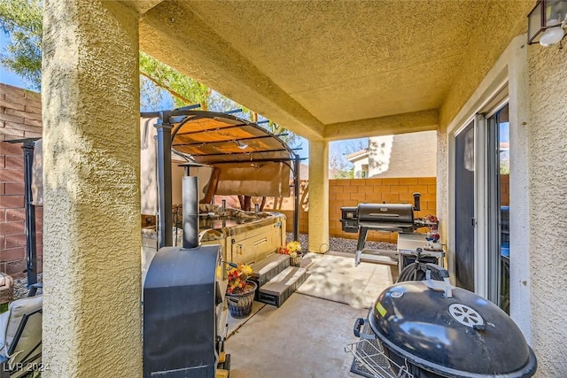 view of patio / terrace featuring area for grilling