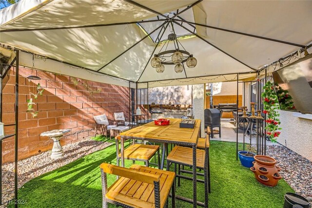 view of patio / terrace featuring a gazebo