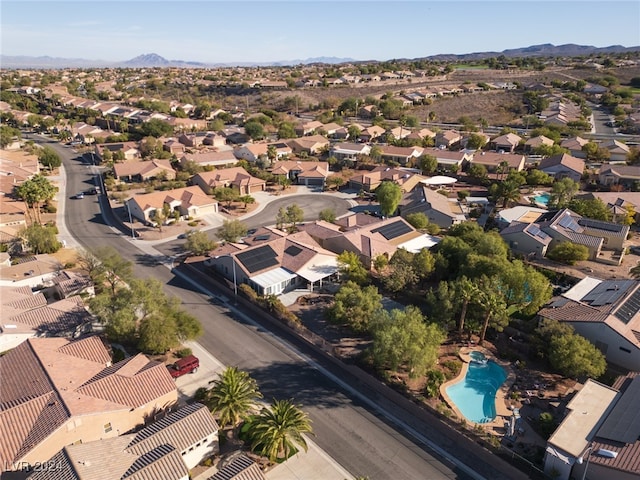 aerial view with a mountain view