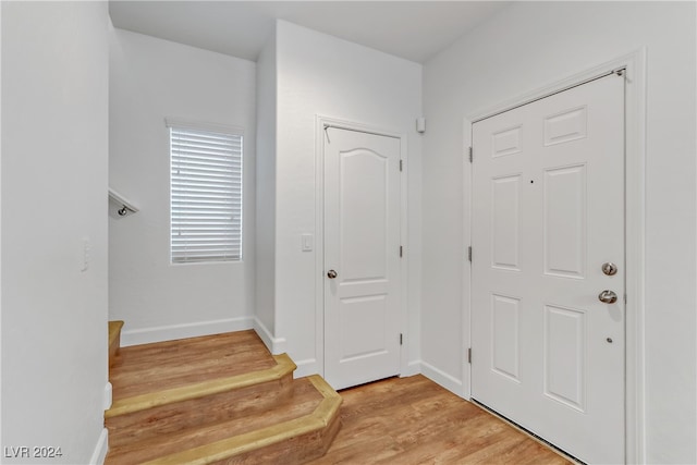 foyer with light hardwood / wood-style flooring