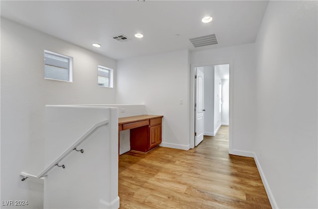 hall featuring light wood-type flooring