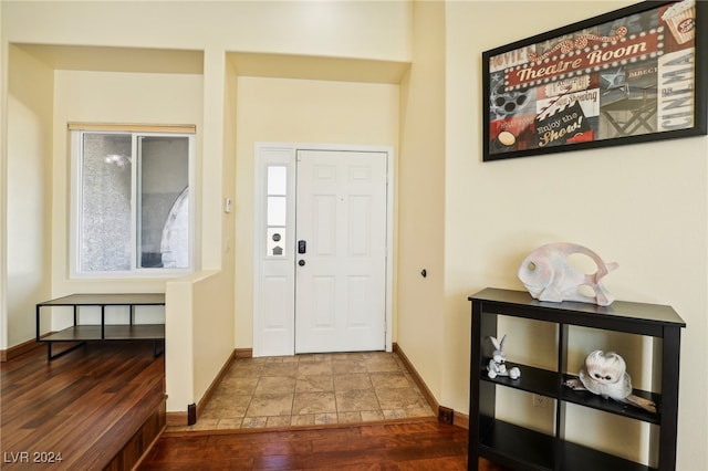 foyer featuring hardwood / wood-style flooring