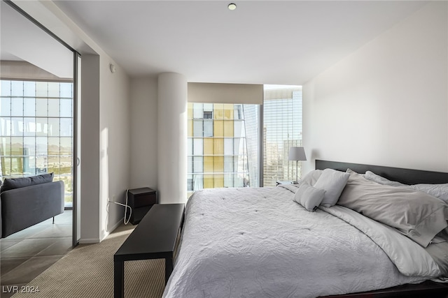 bedroom with tile patterned flooring