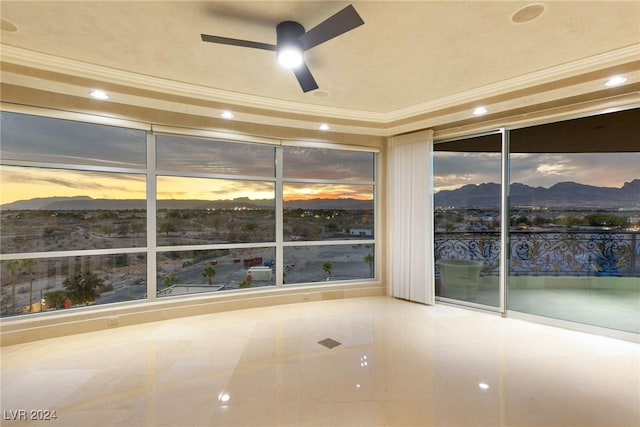 9103 Alta Dr Unit 401, Las Vegas, NV 89145 - unfurnished sunroom featuring a mountain view