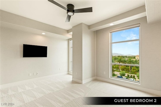 9103 Alta Dr Unit 401, Las Vegas, NV 89145 - carpeted empty room featuring ceiling fan, baseboards, and recessed lighting