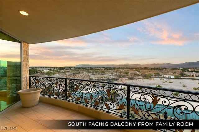 9103 Alta Dr Unit 401, Las Vegas, NV 89145 - balcony at dusk with a mountain view