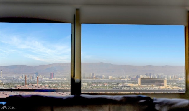 interior space featuring a mountain view