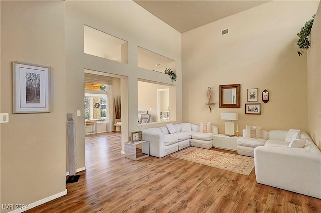 living room featuring wood-type flooring