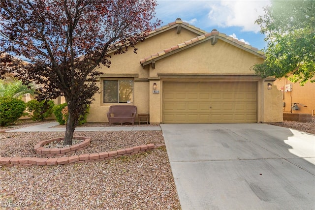 single story home with a garage