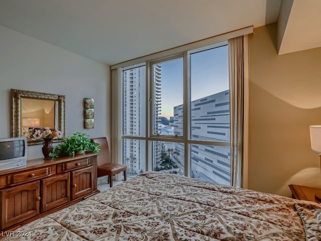 bedroom with expansive windows