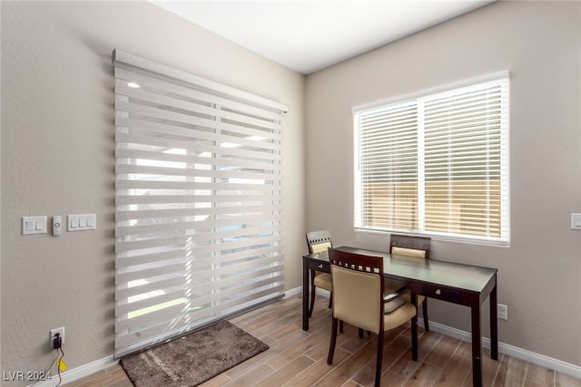 home office featuring light wood-type flooring