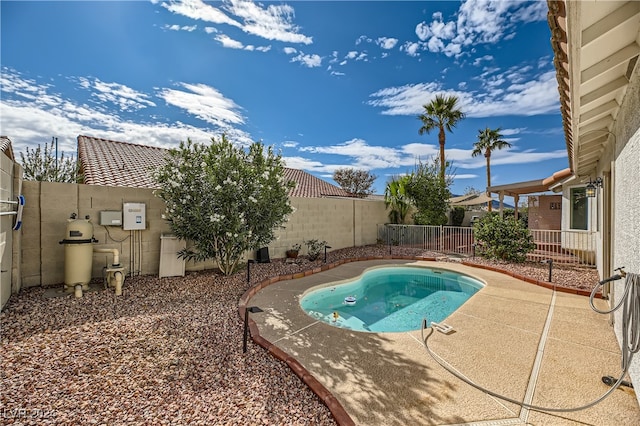 view of pool featuring a patio