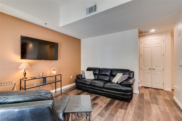 living room featuring wood-type flooring