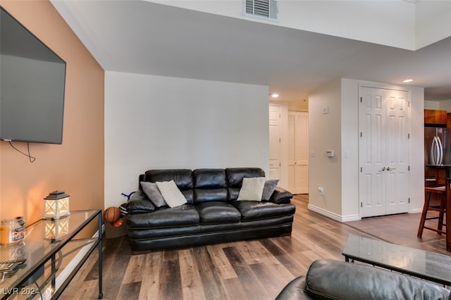 living room featuring hardwood / wood-style flooring