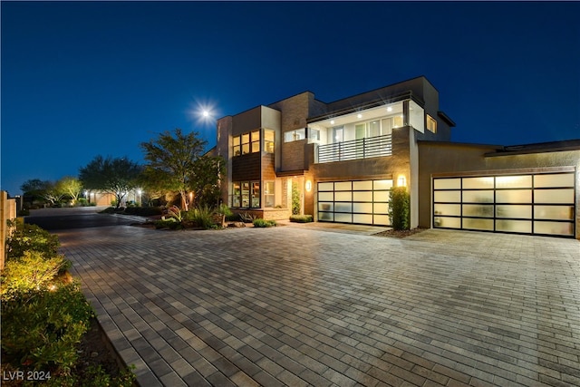 contemporary house with a balcony