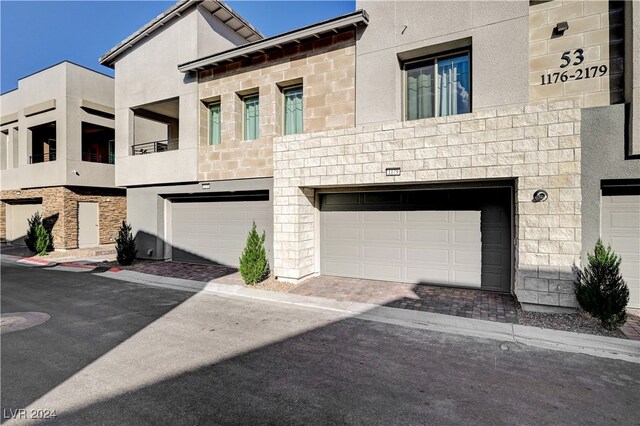 view of property with a garage