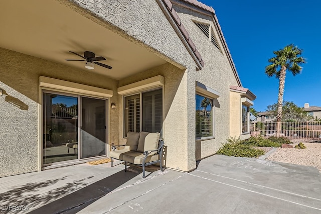 view of patio with ceiling fan