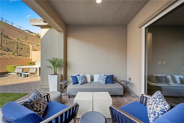 view of patio with an outdoor living space