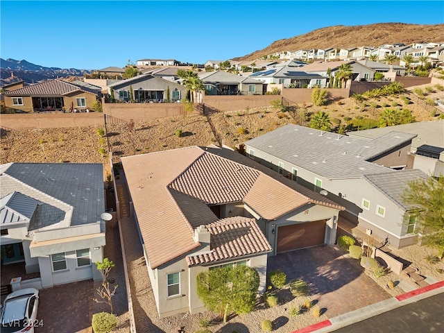 aerial view with a mountain view